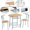 Compact Dining Room Set, 3 Piece Kitchen Breakfast Bar Table with Storage Shelf