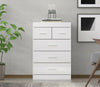 White Chest of 2+3 Drawers Bedroom Furniture Cabinet Storage Sideboard Drawer