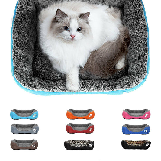 Pet Basket, Bed with Fleece Soft Comfy Fabric Washable Dog Cat Cosy Dogs Cats