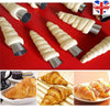 12Pcs Stainless Steel Pastry Cream Horn Cone Shape Bread Cake Mould Baking UK