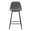 Pair of Kitchen Breakfast Bar Stools PU / Fabric Seat Metal Legs Bar Pub Modern