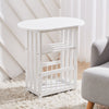 Drop Leaf Table Foldable Magazines Rack Shelf Sofa Side End Storage Stand White