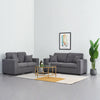 2, 3 Seater Linen Fabric Sofa Couch Settee Armchair with 2 Pillows Living Room
