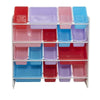 Kids' Toy Storage Organizer with 16 Plastic Boxes Playroom Organizer Unit UK