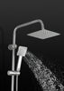 Large Stainless Steel Dual Two Mixer Shower Head Rainfall Rail Hose Riser Set UK
