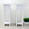 New Pair of Tall Slim Bedside Telephone Tables Narrow Bedroom Hallway Wood White