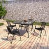 Garden Bistro Table Outdoor Furniture Tempered Glass Dining Coffee Table Chair