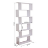 WOODEN BOOKCASE BOOKSHELF S SHAPE 6 TIER SHELVES FREE SHELVING MULTIFUNCTIONAL