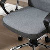 Vinsetto Office Chair Linen Swivel Desk Chair Home Study Rocker w/ Wheel, Grey