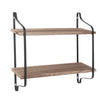 Industrial Wall Shelf Floating Shelving Unit 2 Layer Storage Rack w/Metal Bracke