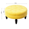 Velvet Padded Coffee Table Round Stool Wooden Leg Round Pouffe Seat Footstool