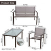 Garden Furniture 4x Patio Set Glass Table and Chairs Corner Lounge Outdoor Brown