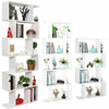 Modern Bookshelves 4/5/6 Tier S Shape Storage Display Shelf Unit Bookcase White