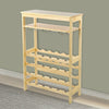 24 Bottle Wood Storage Wine Rack Glass Holder Display Stand Shelf Corner Table