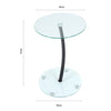 Sofa Side Table Glass Coffee Snack Coffee Desk Laptop Stand End for Living Room