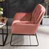 Distressed Nordic Vintage Velvet Armchair Lounge Chair High Back Sofa Fireside