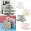 Simple Style Rose Gold Triangle Iron Wire Magazine Rack Black White Bookshelf UK