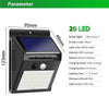 Solar Powered 20LED PIR Motion Sensor Wall Security Light Garden Outdoor Lamp UK