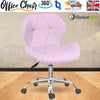 Cushioned Computer Desk Office Chair Chrome Legs Lift Swivel Small Adjustable UK
