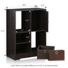 Furinno Espresso Living Storage Cabinet with Bins and Door, Espresso/Dark Brown