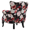 High Back Upholstered Fabric Floral Armchair Padded Sofa Accent Chair Studs Seat