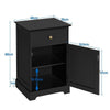 Black Bedside Table with Drawer&Door Bedside Cabinet Nightstand for Living Room