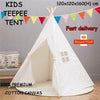 65"H Children's Canvas Indian Teepee Play Tent Wigwam Indoor Outdoor Play House