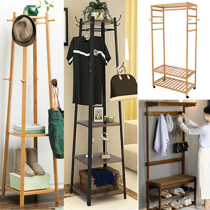 Clothes Rail Rack Garment Hanging Heavy Duty Organizer Coat Stand Storage Shelf