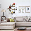 Rustic Wood Geometric Style Wall Floating Shelves for Bedroom Bathroom Kitchen