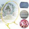 1.85M Round Gold Wedding Arch Backdrop Mesh Free Standing Flowers Balloon Frame