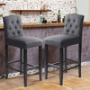 High Kitchen Bar Stools Footrest Breakfast Bar Stools Padded Seat Buttoned Back