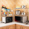 2 Tier Microwave Oven Rack Stand Stainless Steel Kitchen Storage Organiser Shelf