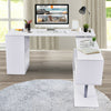 360° Rotating Corner Desk Storage Shelf Combo Workstation L-Shaped Table Office