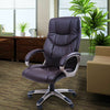 Luxury Computer Office Desk Chair PU Leather High Back Swivel Adjustable Brown