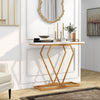Modern Console Table Faux Marble Narrow Entryway Hallway Table Accent Desk 100cm