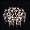 4XCrystal Diamond Glass Door Knobs Cupboard Drawer Furniture Handle Cabinet Gold