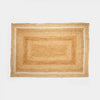 Jute Area Rug Rectangular Carpet Living Room Mat 155x220cm Border Rug
