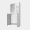 White Vanity Dressing Table Set Corner Makeup Desk LED lighted Stool Bedroom UK