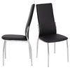 Modern Dining Room Furniture Glass Round Table & 4 Faux Leather High Back Chairs