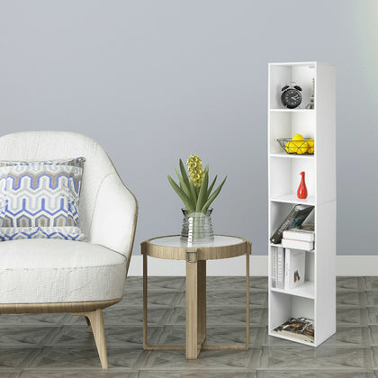 4 5 6 Tiers Bookcase Book Display Storage Unit Stand Shelf Home Office MDF White