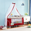 Portable Baby Travel Cot Crib Bassinet Bed Playpen Infants with Mattress Folding