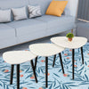 Nest of 3 Tables Gloss White Nested Tea Lamp Side Living Room Coffee Table