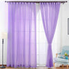 Pair Plain Voile Curtain Panel Net Tulle Door Window Screen Curtain /W Slot Top