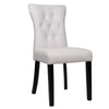 2/4x Faux Leather Diamond Button High Wing Back Dining Room Chairs Wood Leg Cafe