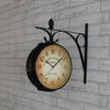 Classic Double-sided Outdoor Garden Paddington Station Wall Clock Iron Frame
