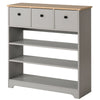 Wooden Side Cabinet 3 Tier Shoe Storage Cabinet Free Standing With Shelf