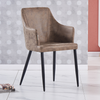 Zarah Faux Leather Armchair Dining Chair Brown Chocolate Latte Mocha Eiffel UK