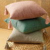 Linen Cotton Pillow Cover With Tassels Home Decor Cushion Cover 45x45cm