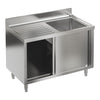 Commercial Stainless Steel Sink Single Bowl Cabinet Storage Restaurant Kitchen