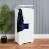 White Laundry Box Wooden Bathroom Storage Basket Linen Clothes Cabinet Christow